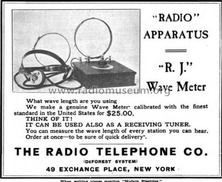R. J. Wavemeter ; DeForest Radio (ID = 2371288) Equipment