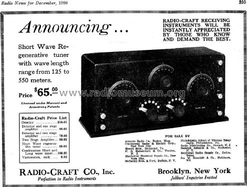 Radio-Craft SW ; DeForest Radio (ID = 944356) mod-pre26