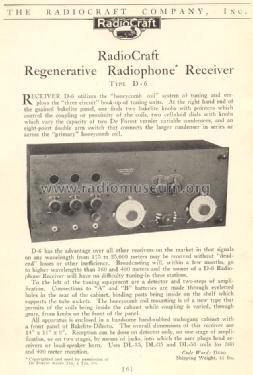 Radio-Craft Radiophone D6; DeForest Radio (ID = 895717) Radio
