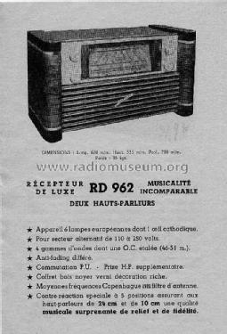 RD962; RD Radio, Éts. R. (ID = 982922) Radio