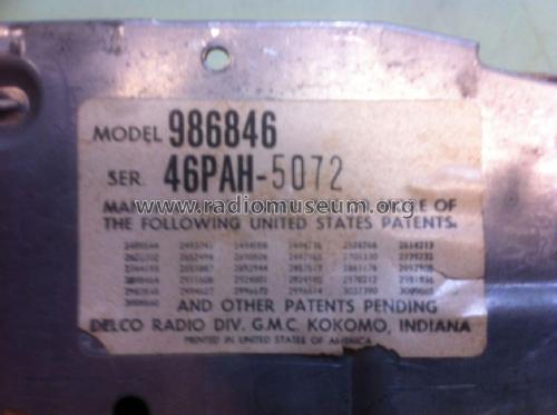 986846; Delco Radio Corp. (ID = 1792282) Car Radio