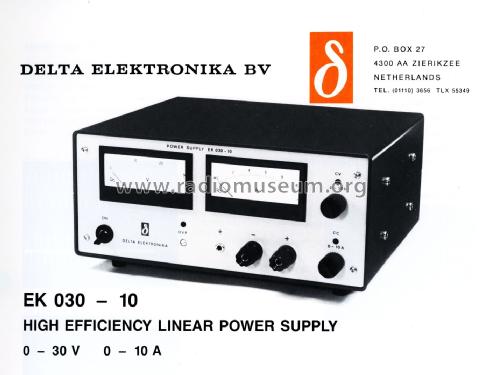 High Efficiency Linear Power Supply EK 030-10; Delta Elektronika, (ID = 2655574) Power-S