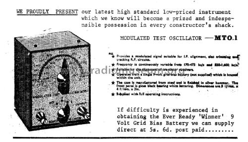 Modulated Test Oscillator MTO.1; Denco, Clacton-on- (ID = 2416855) Equipment