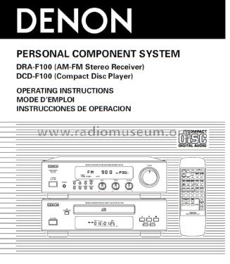Personal Component System / AM-FM Stereo Receiver DRA-F100; Denon Marke / brand (ID = 1919658) Radio