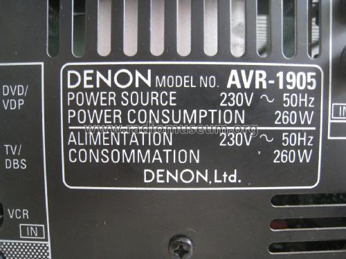 AV Surround Receiver AVR 1905; Denon Marke / brand (ID = 2002019) Radio