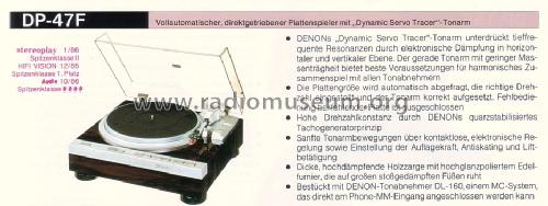Microprocessor controlled direct drive fully automatic turntable DP-47F; Denon Marke / brand (ID = 1590439) R-Player