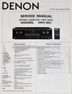 Precision Audio Component / Stereo Double Cassette Tape Deck DRW-850; Denon Marke / brand (ID = 1604451) Sonido-V