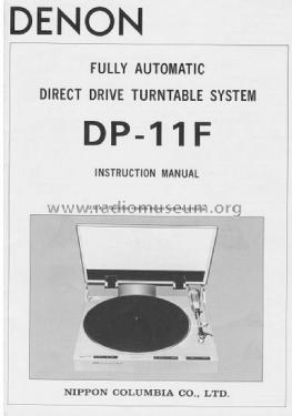 Precision audio component / Turntable system DP-11F; Denon Marke / brand (ID = 1728103) R-Player