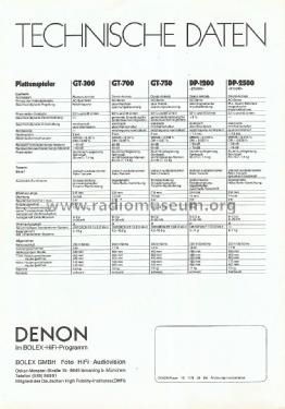 Player System GT-300; Denon Marke / brand (ID = 1600042) Reg-Riprod