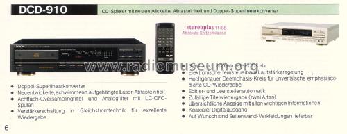 PCM Audio Technology / Compact Disc Player DCD-910; Denon Marke / brand (ID = 1590467) R-Player