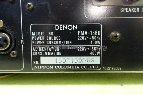 Precision Audio Component/Integrated Stereo Amplifier PMA-1560; Denon Marke / brand (ID = 2614204) Ampl/Mixer