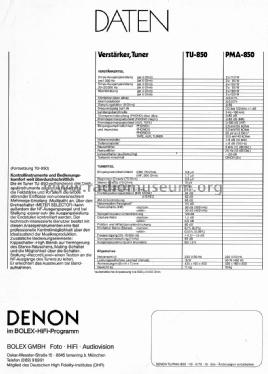 Precision Audio Component PMA-850; Denon Marke / brand (ID = 1590643) Ampl/Mixer