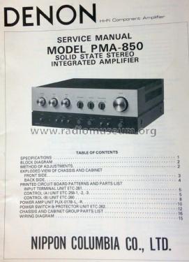 Precision Audio Component PMA-850; Denon Marke / brand (ID = 1840358) Ampl/Mixer