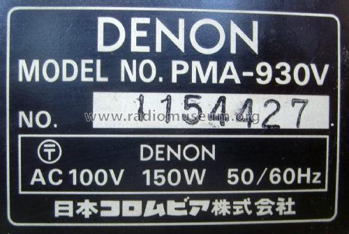 Precision audio component / pre-main amplifier PMA-930V; Denon Marke / brand (ID = 2437626) Ampl/Mixer