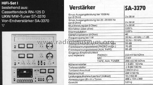 Integrated Stereo Amplifier SA-3370; Denon Marke / brand (ID = 1604413) Ampl/Mixer