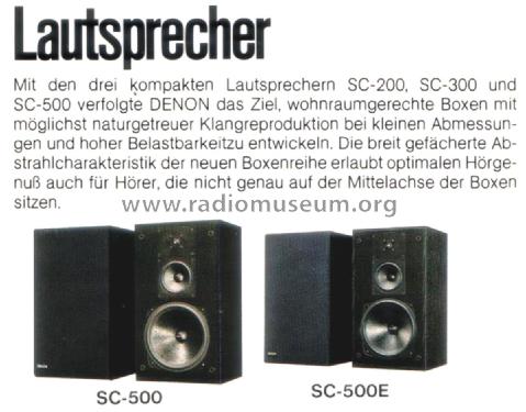 SC-500E; Denon Marke / brand (ID = 2401127) Speaker-P