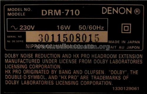 Stereo Cassette Tape Deck DRM-710; Denon Marke / brand (ID = 1399608) Sonido-V