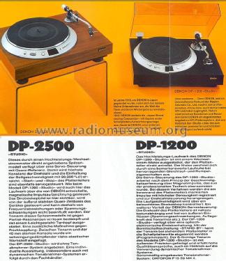 Studio Direct Drive Record Player DP-1200; Denon Marke / brand (ID = 1600074) Sonido-V