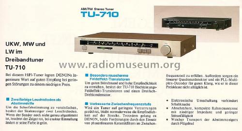 Precision audio component / LW-MW-FM stereo tuner TU-710; Denon Marke / brand (ID = 1590645) Radio