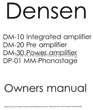 Integrated Amplifier DM-10; Densen Audio (ID = 1905916) Ampl/Mixer