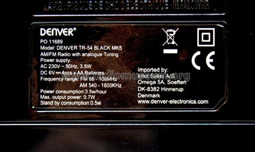 AM/FM Radio TR-54 black MK5; Denver Electronics, (ID = 2449397) Radio