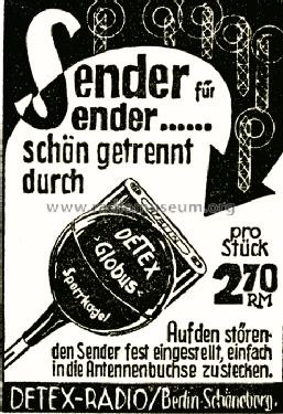 Globus Sperrkugel; Detex-Radio J.P. (ID = 482535) Adapteur