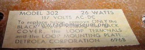 302 ; Detrola; Detroit MI (ID = 376933) Radio