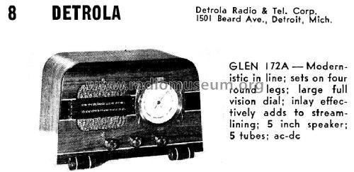 Glen 172A; Detrola; Detroit MI (ID = 1048957) Radio