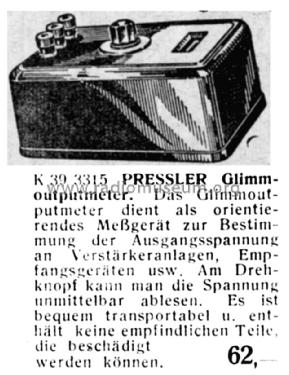 Glimm-Outputmeter ; Deutsche Glimmlampen (ID = 1578742) Ausrüstung