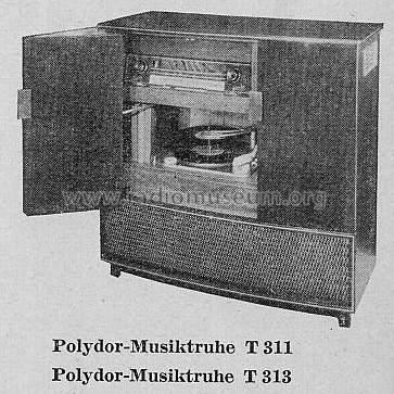 Polydor-Musikvitrine T311; Deutsche Grammophon- (ID = 220471) Radio