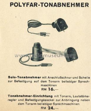 Polyfar Tonabnehmer-Einrichtung ; Deutsche Grammophon- (ID = 1273818) Microphone/PU