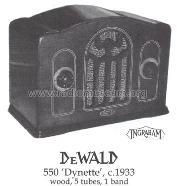 550 Dynette ; DeWald Radio Mfg. (ID = 1405170) Radio