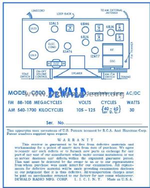 C-800 ; DeWald Radio Mfg. (ID = 2913010) Radio