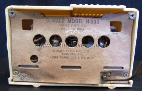 H-533 ; DeWald Radio Mfg. (ID = 1511605) Radio