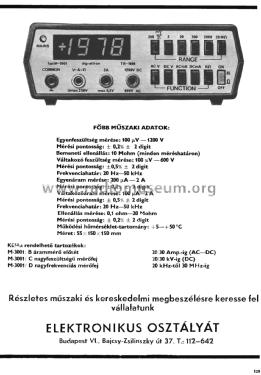 LED Multimeter M-3001/ TR-1696; Dig-eltron brand, (ID = 1958611) Equipment