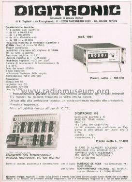 Frequenzimetro Digitale DG 1004; Digitronic, (ID = 2746992) Ausrüstung