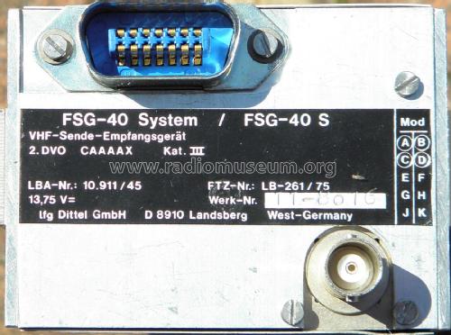 VHF-Sende- und Empfangsgerät für Flugfunk FSG 40 S; Dittel GmbH, Walter, (ID = 2027024) Commercial TRX