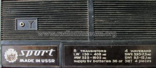 SPORT 8 Transistors; Mashpriborintorg Маш (ID = 1001061) Radio