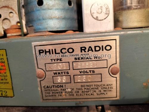 Philco 201; Dominion Radio & (ID = 2697095) Radio