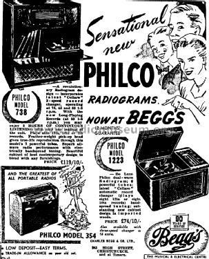 Philco 354; Dominion Radio & (ID = 2757681) Radio