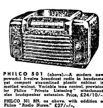 Philco 501RN; Dominion Radio & (ID = 2755334) Radio