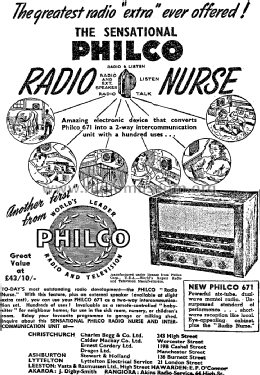 Philco 671; Dominion Radio & (ID = 2758923) Radio