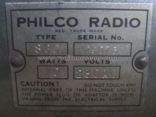 Philco 860; Dominion Radio & (ID = 2326780) Radio