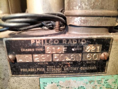 Philco 610E Code 321; Dominion Radio & (ID = 2922162) Radio