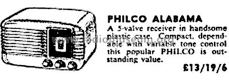 Philco Alabama ; Dominion Radio & (ID = 2759475) Radio