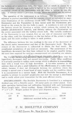 Doolittle Decremeter ; Doolittle Co., F.M.; (ID = 1745864) Equipment