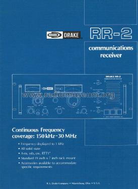 Communications Receiver RR-2; Drake, R.L. (ID = 2376577) Commercial Re