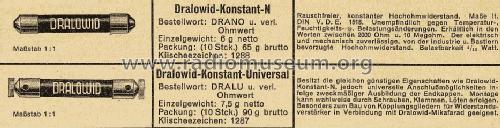 Dralowid Konstant -N ; Dralowid-Werk (ID = 1456261) Bauteil