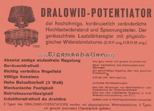 Potentiator PD ; Dralowid-Werk (ID = 1455740) Radio part
