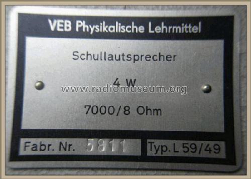 Schul-Lautsprecher L 59/49; Drehkondensatoren, (ID = 1797308) teaching